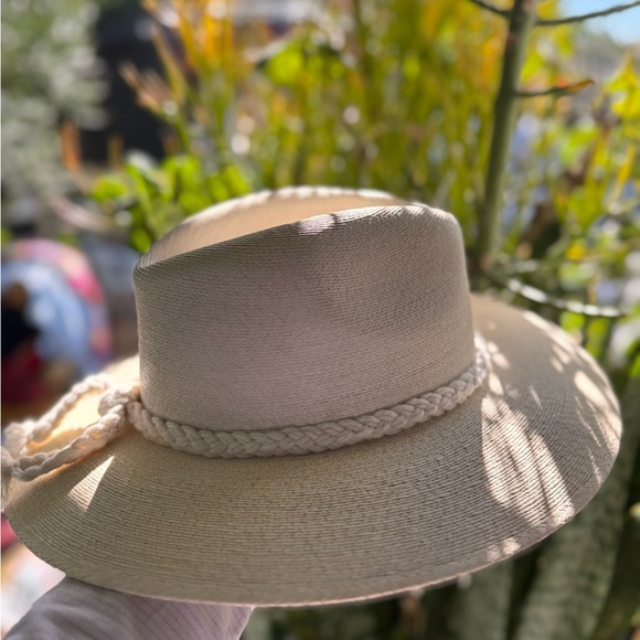 Women's Cream Wide Brim Braided Rope Fedora Hat - Picture 8 of 15